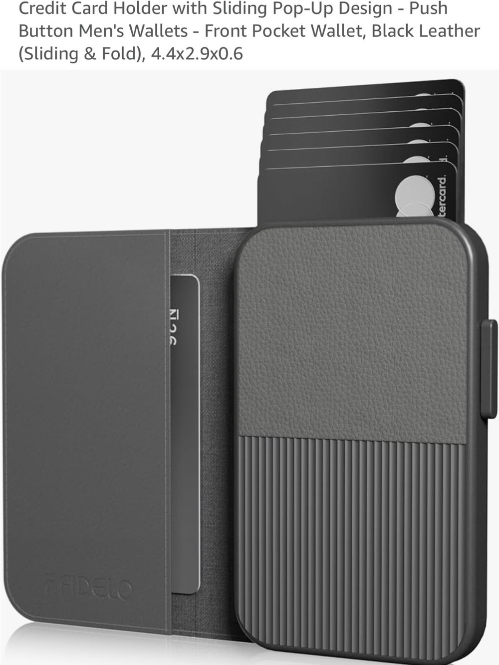 New in package Black Leather Sliding Pop-Up Money Clip Wallet